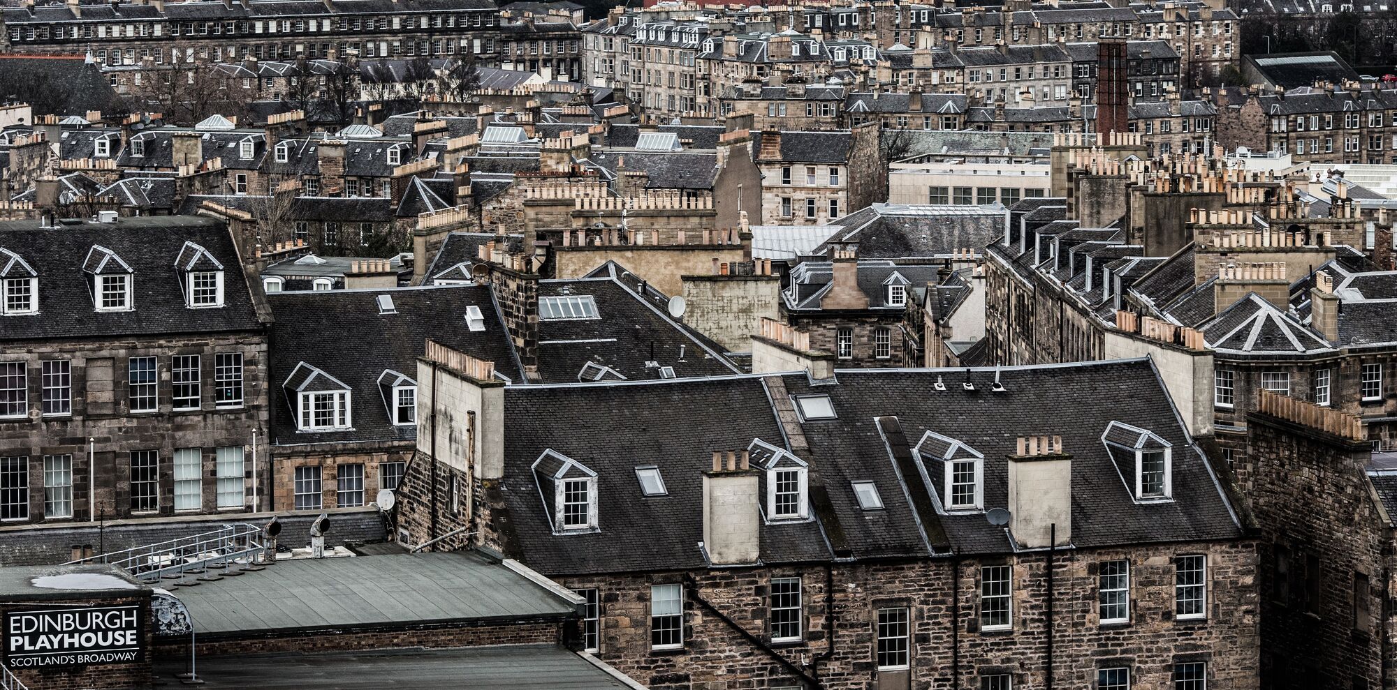 Edinburgh rooftops, a short drive from our Penicuik base (stock photo)