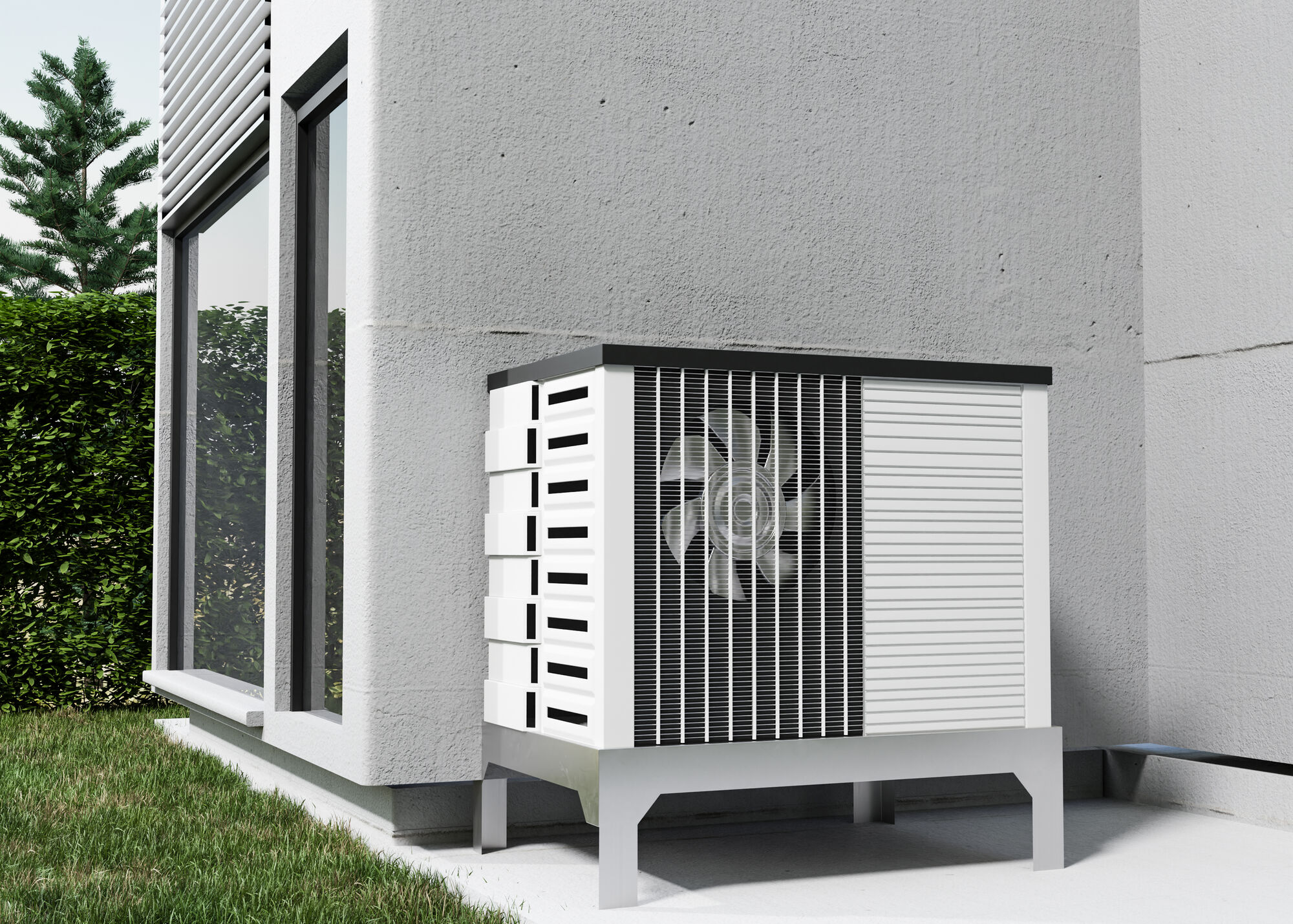 Air source heat pump outdoor unit (stock photo, to be replaced with a Dalex project photo)